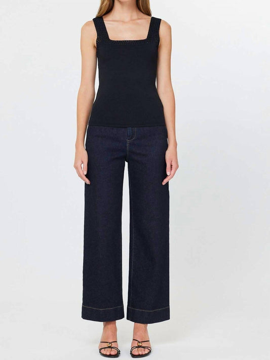 Nyland - Monet Square Neck Sweater Tank Top With Crochet Detail