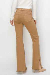 Risen - High Rise Side Slit Flare Pants