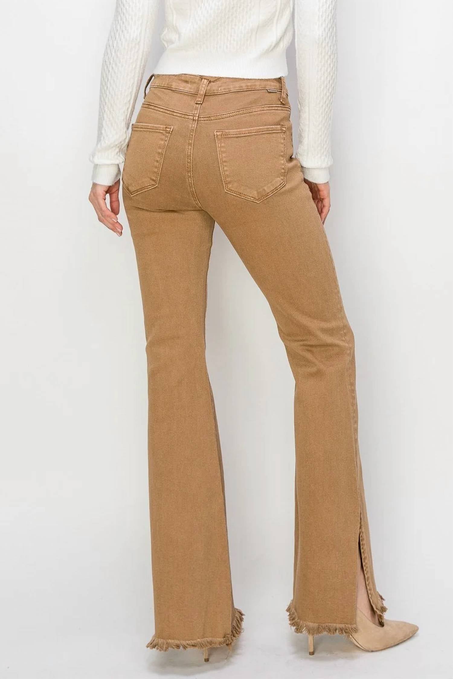 Risen - High Rise Side Slit Flare Pants