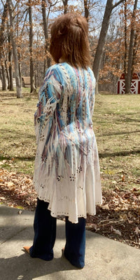 Origami - Southwest Die Cut Faux Suede Duster