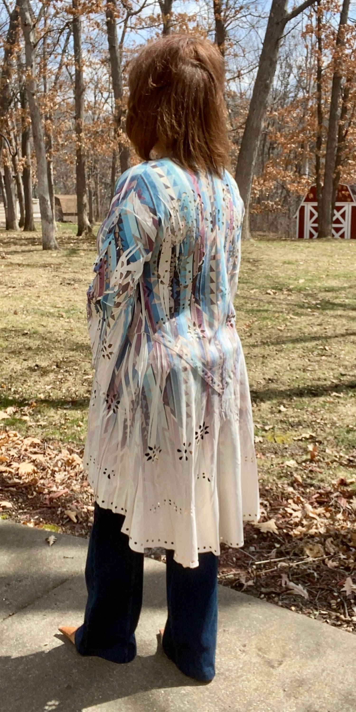 Origami - Southwest Die Cut Faux Suede Duster