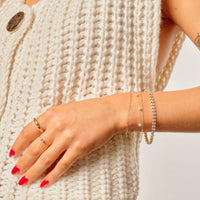 Nikki Smith Designs Women's Cushion Cut Tennis Bracelet in gold - women's jewelry - detail view