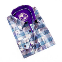Eight X - Men's Plaid Button Down Print Shirt