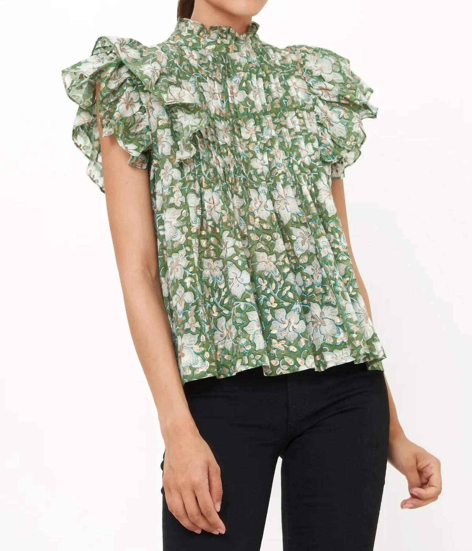 Oliphant - Pintuck Ruffle Top