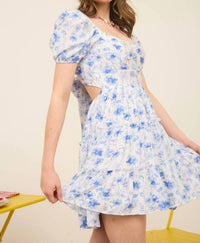 Blu Pepper - Floral Open Back Mini Dress