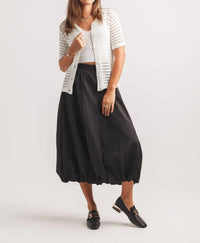 Papillon - Open Knit Short Sleeve Button Front Sweater