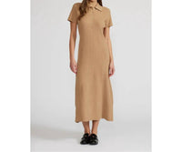 LUCY PARIS Arden Polo Dress in beige - women's dress