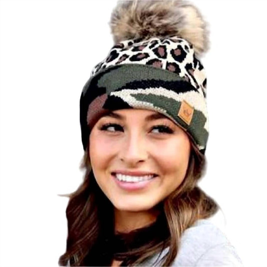 Panache - Leopard Beanie with Trim