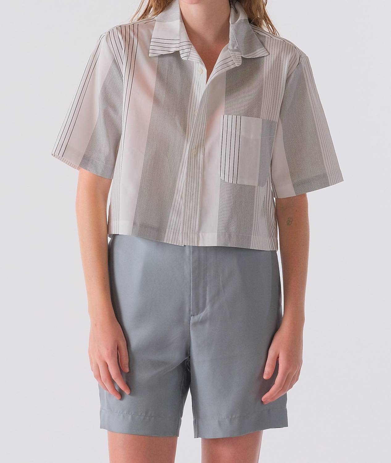 CISSA Pixie Button Down Shirt in multi stripe - women's shirt