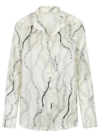 catherine gee Daria French Cuff Silk Blouse in white chain - women's blouse - view 5