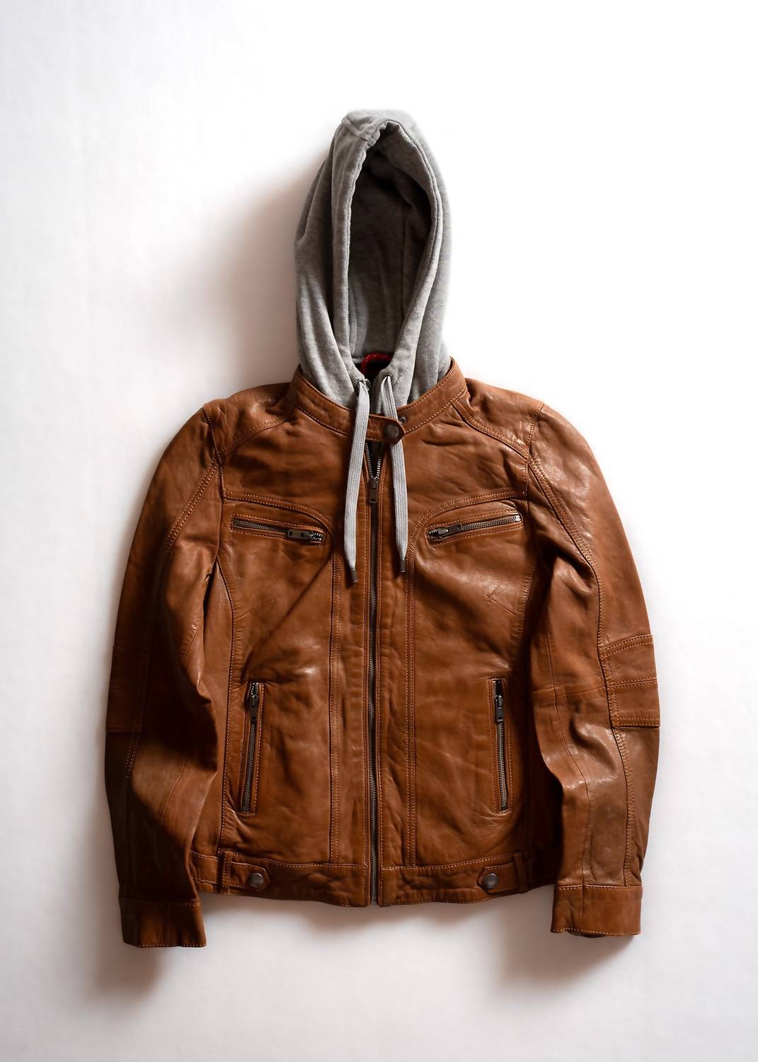 Iron & Resin Topanga Leather Jacket in cognac - women's jacket - detail view