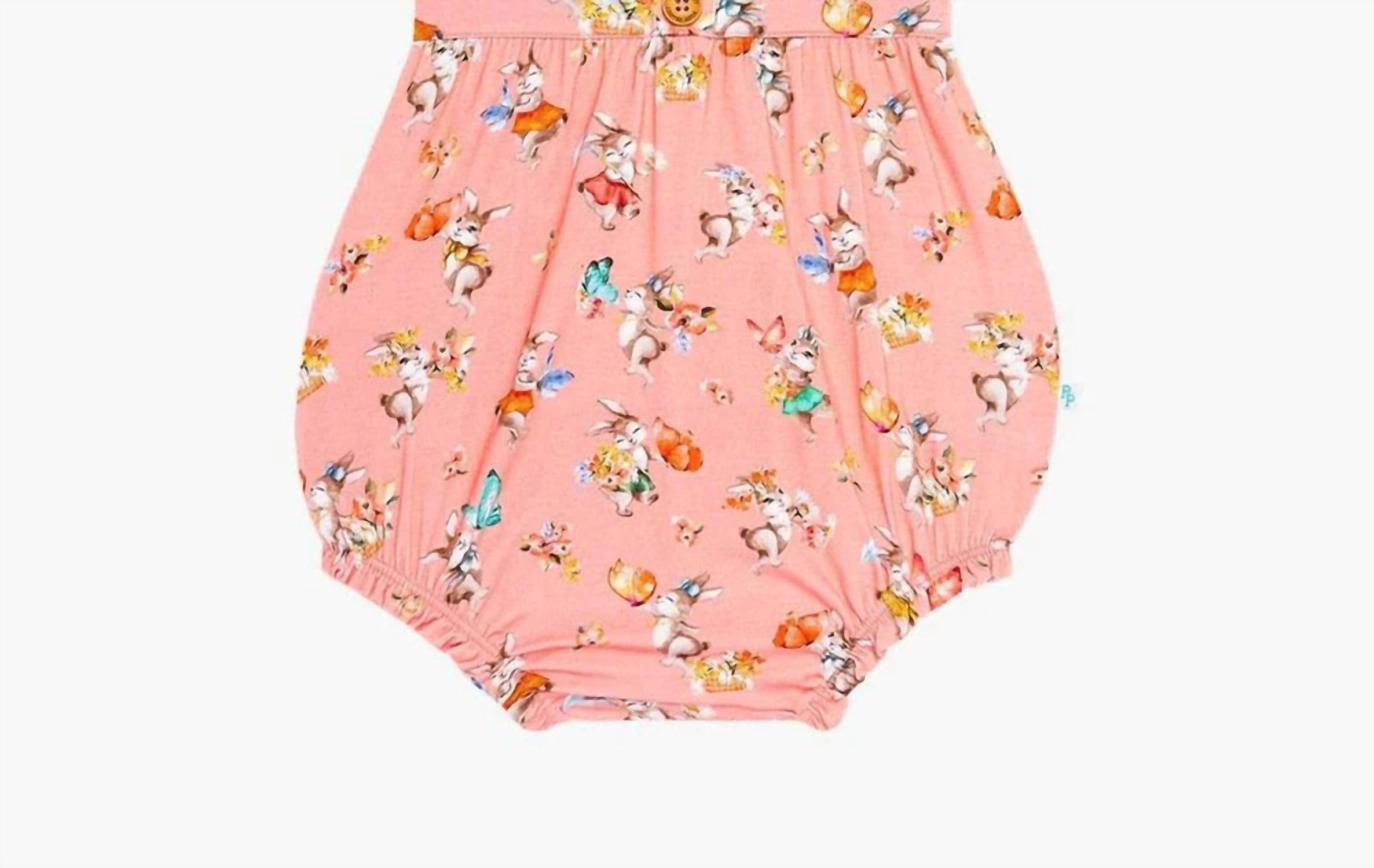Posh Peanut - Henley Ruffled Cap Sleeve Bubble Romper