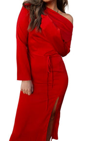 Et Clet - Long Sleeve One Shoulder Dress
