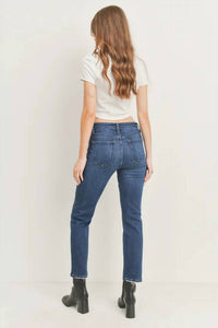 Just Black Denim - Hem Distress Slim Straight