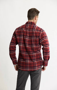 JACHS NEW YORK Brawny Flannel Shirt & Thermal Long Sleeve Tee - 2-pack in red brawny flannel - men's long sleeve top - alternate view