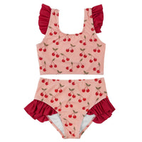 Emerson And Friends - Girl's Very Cherry Flutter Bikini Swimsuit