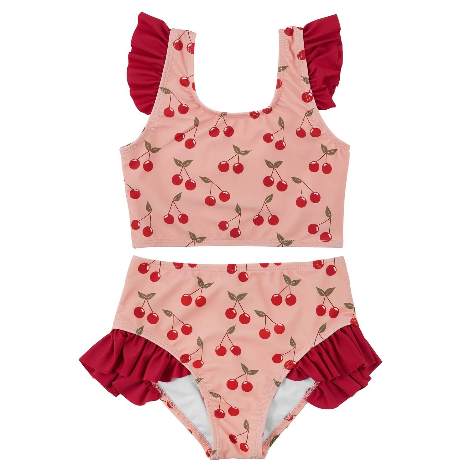 Emerson And Friends - Girl's Very Cherry Flutter Bikini Swimsuit