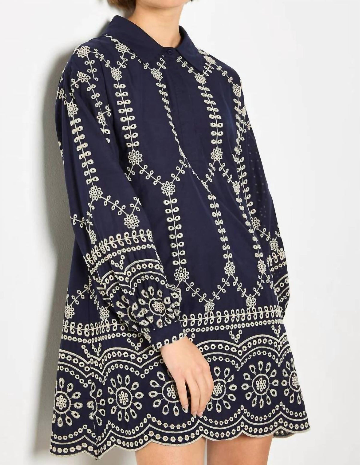 Apricot - Broderie Swing Shirt Dress