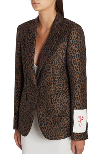 Golden Goose - dune leopard virgin wool blend blazer