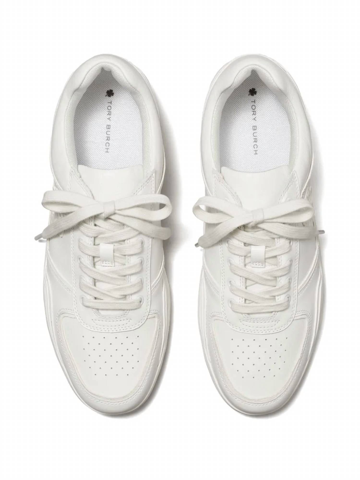 Tory Burch - Women's Clover Court Leather Sneakers
