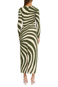 Donna Morgan - Abstract Stripe Long Sleeve Dress