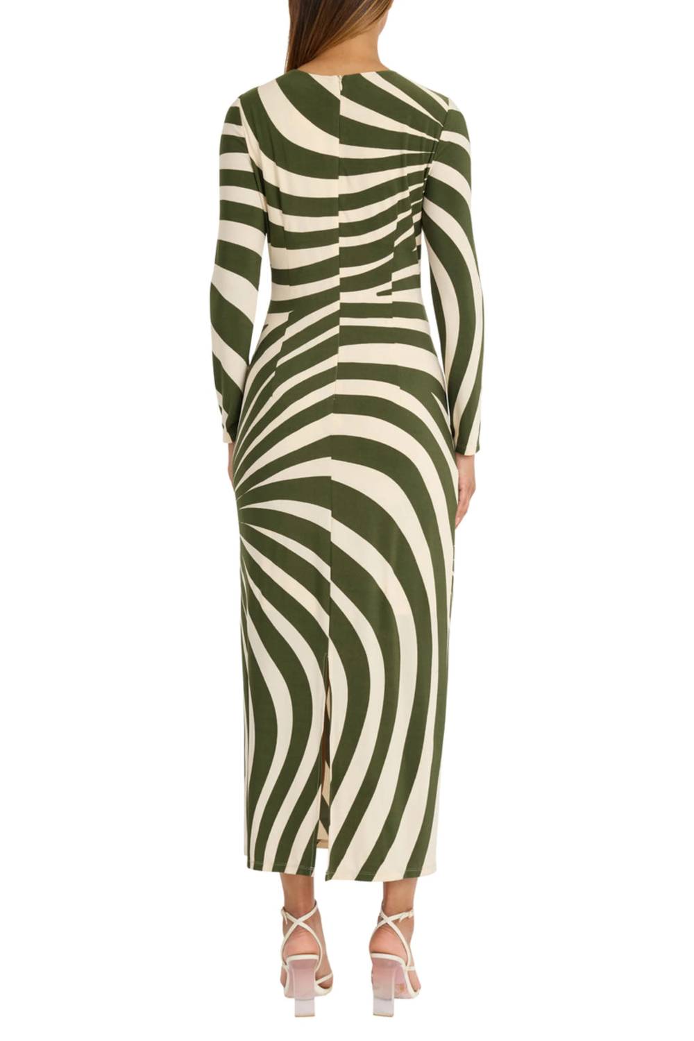 Donna Morgan - Abstract Stripe Long Sleeve Dress