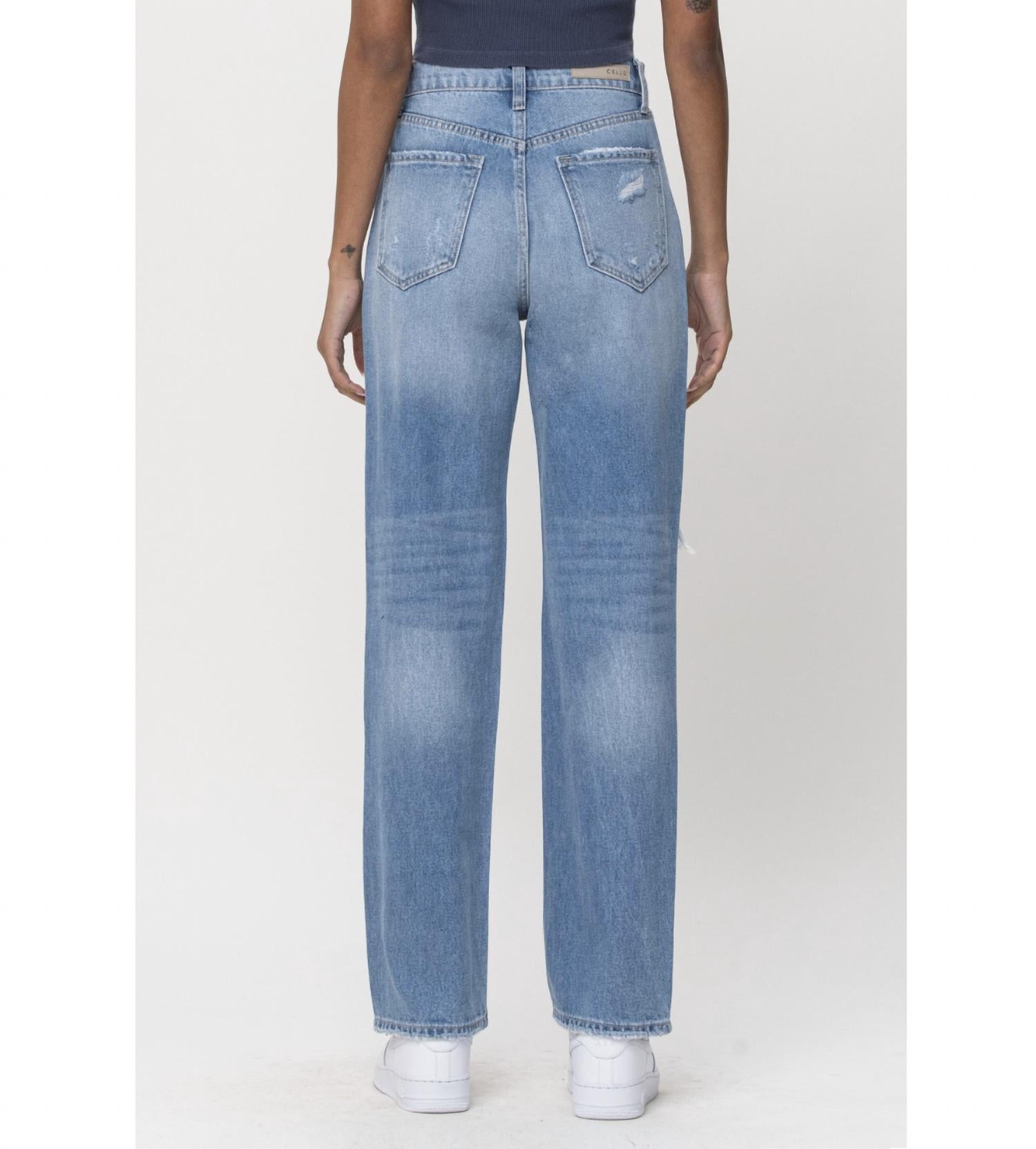 Cello - Super High Rise Distressed Jean