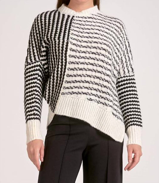 Elan - Asymmetrical-striped Sweater