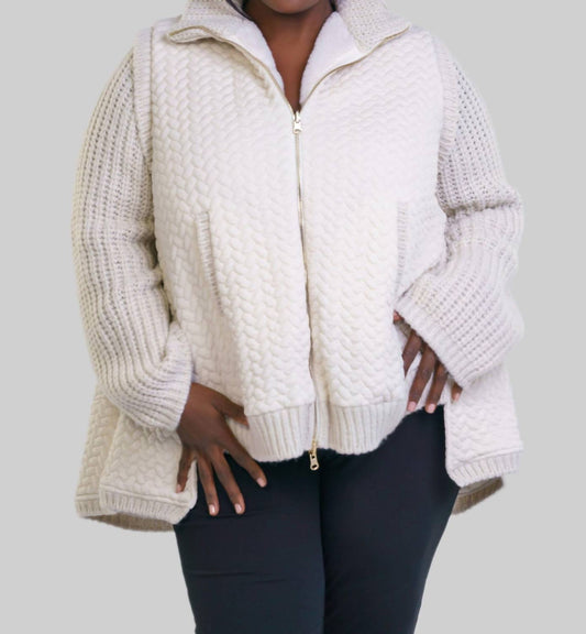 Tricot Chic - Swing Zip Up Jacket - Plus