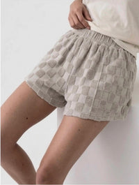 Nia - Checkered Terry Shorts