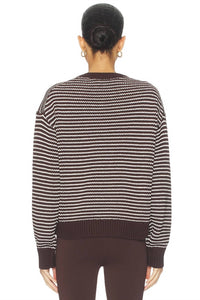 PISTOLA Aura Relaxed Crewneck Sweater in mocha 1 - women's sweater - detail view