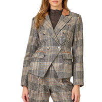 Mystree - Plaid Double Breasted Blazer