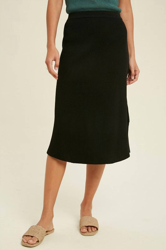 Wishlist - Ribbed Midi Sweater Skirt