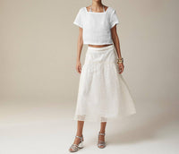 Maryam Nassir Zadeh - X J.crew Drop-waist Skirt In Embroidered Silk Organza