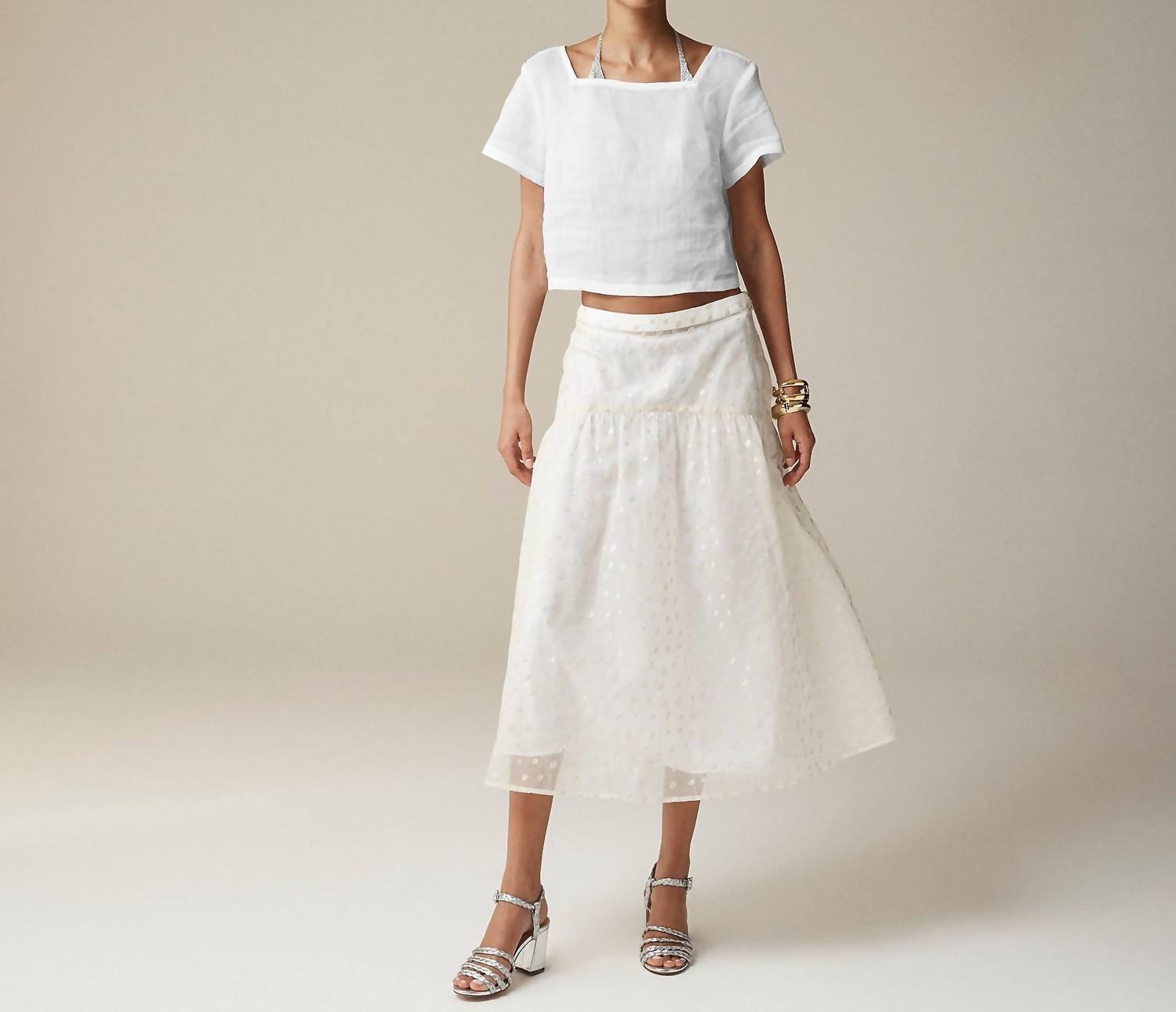 Maryam Nassir Zadeh - X J.crew Drop-waist Skirt In Embroidered Silk Organza