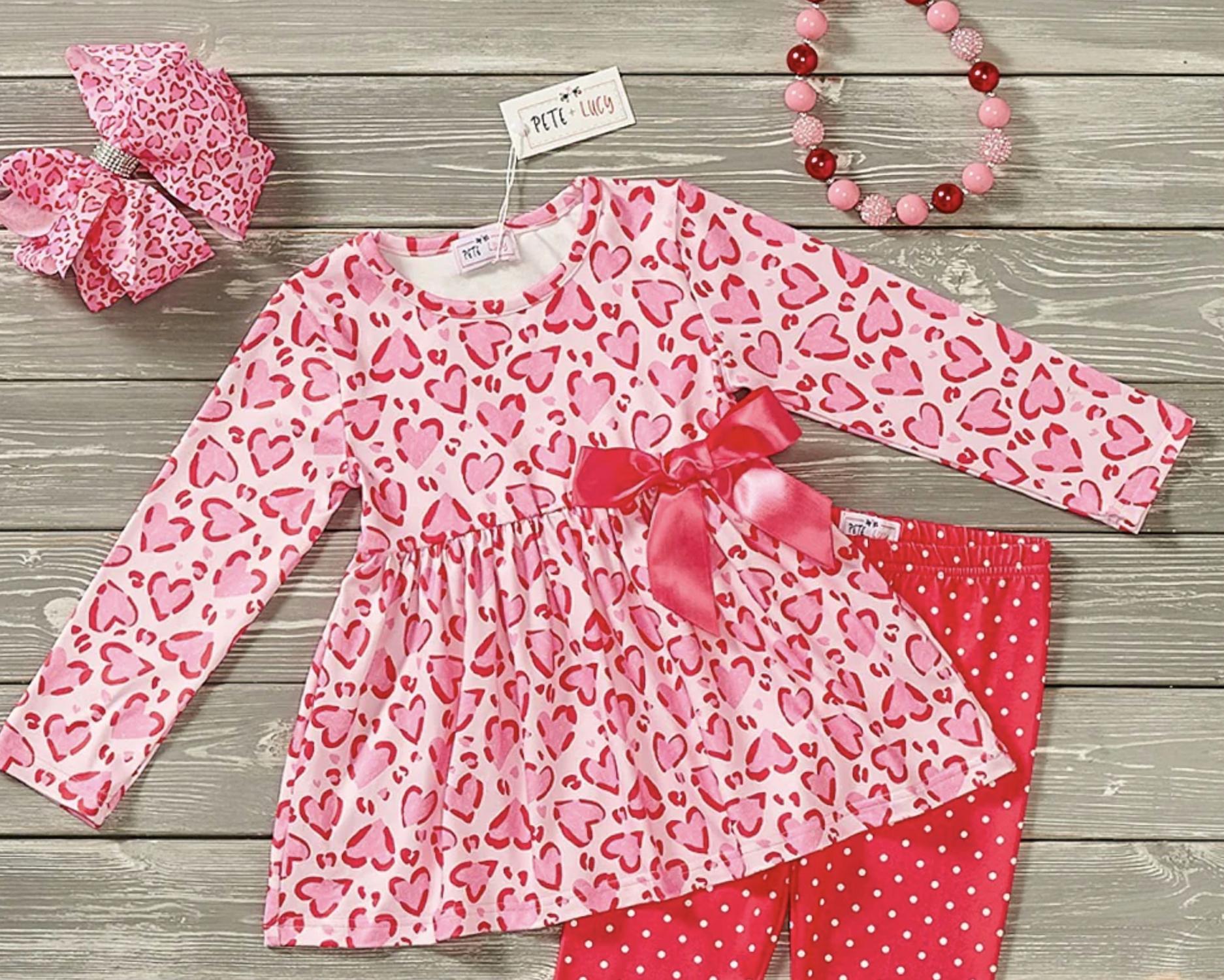Pete + Lucy - Girl's Lovely Leopard Pants Set