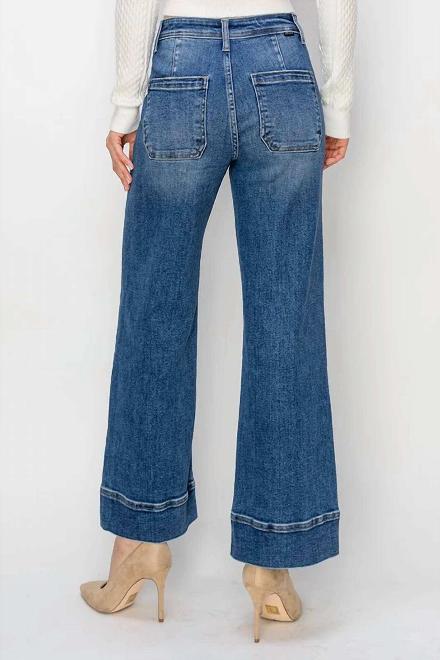 Risen - High Rise Crop Wide Jeans