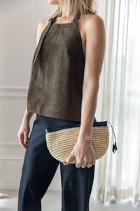 St. Agni - Suede Apron Top