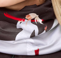 krimson klover Illustrated Neck Gaiter in let s dance black - women's scarf - detail view