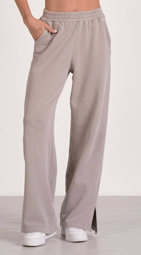 Elan - Elastic Waist With Side Slit Pant