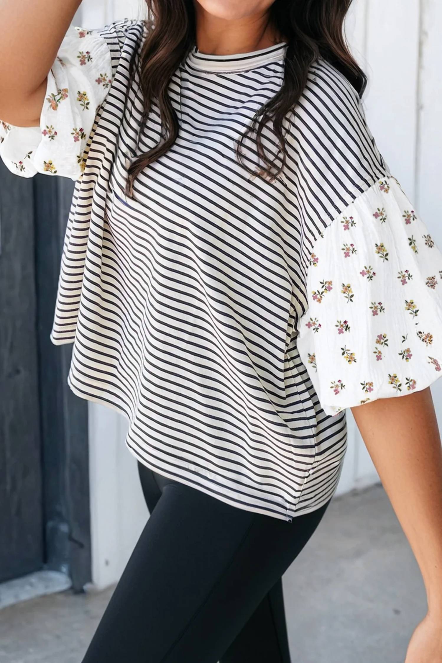 La Society - Kaitlin Floral Puff Sleeve Top