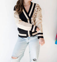 Thml - Leopard Knit V-neck Cardigan