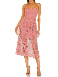 Astr - Lace A-line Midi Dress