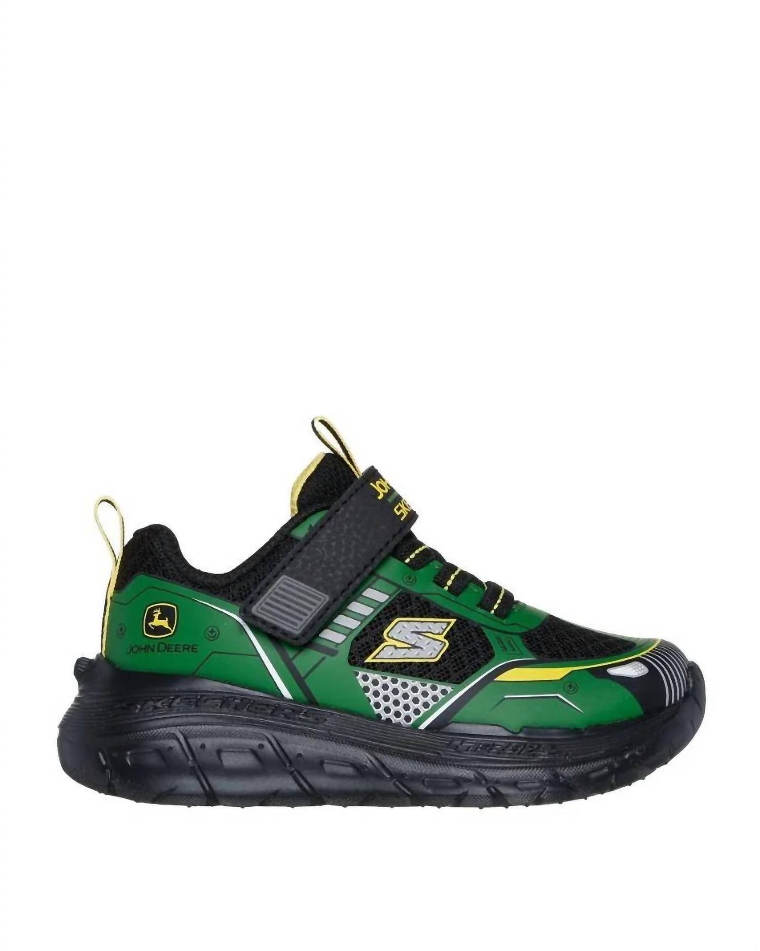 Skechers Boys Tracks Tractor Shoes in green black yellow - kids' sneaker
