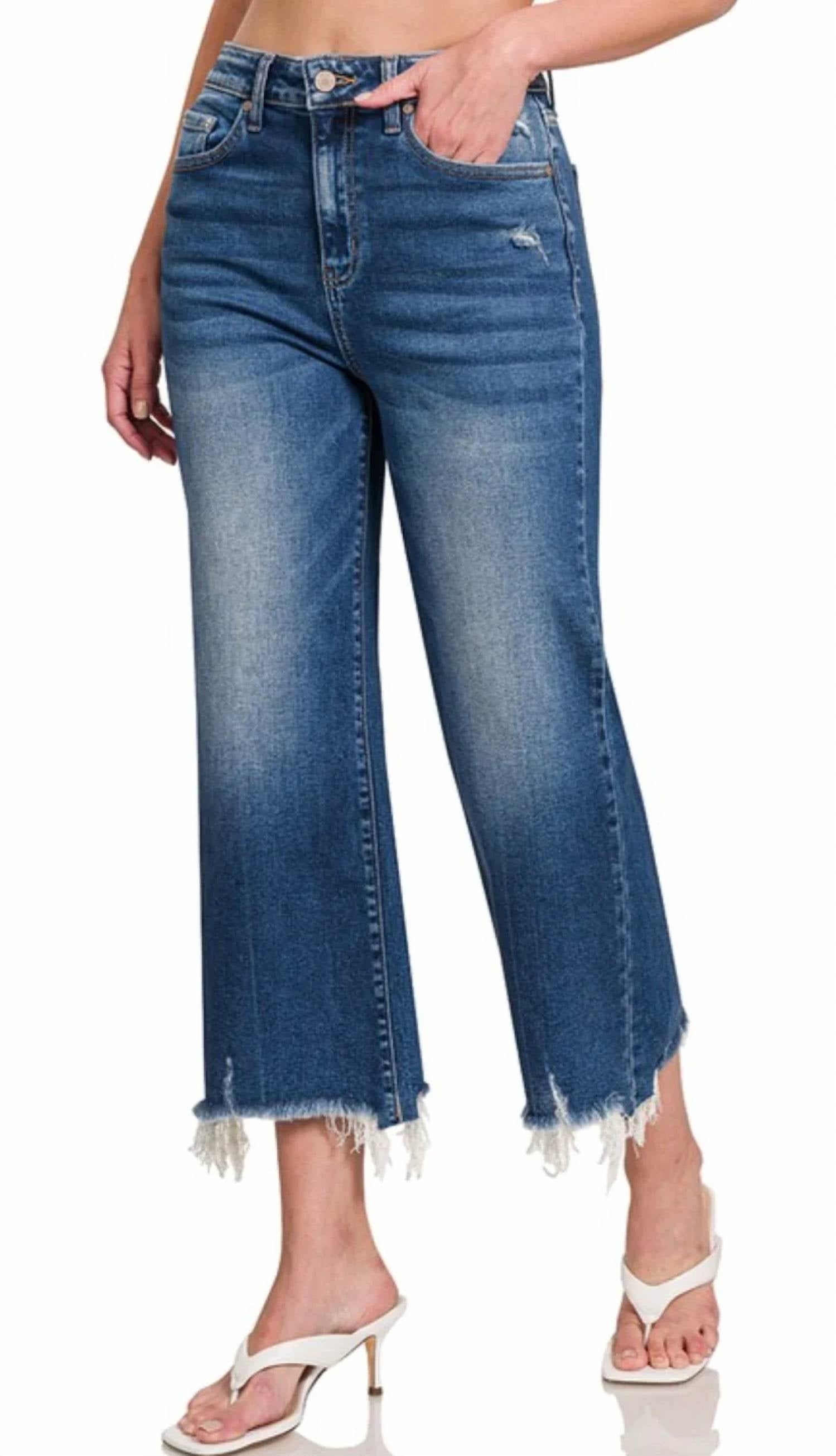 Zenana - Dark Wash Crop Jeans