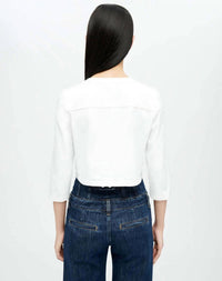 Re/Done - Cropped Varsity Long Sleeve Tee