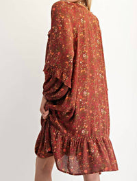 Easel - Floral Printed Short Dress