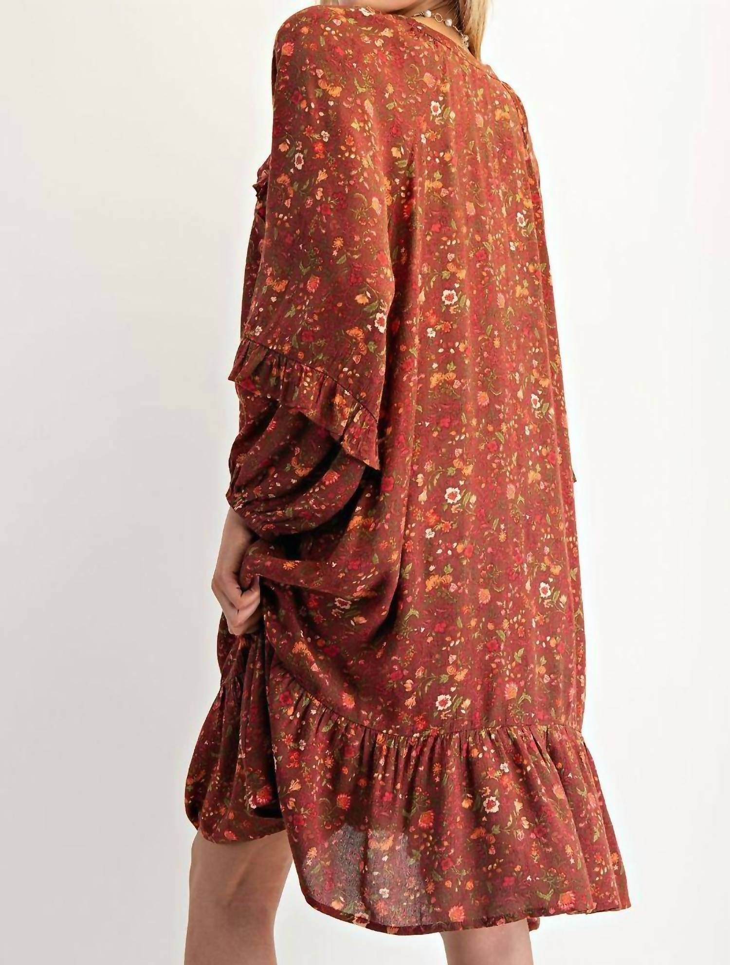 Easel - Floral Printed Short Dress