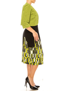 Maya Brooke - Abstract Print Cropped Jacket Dress