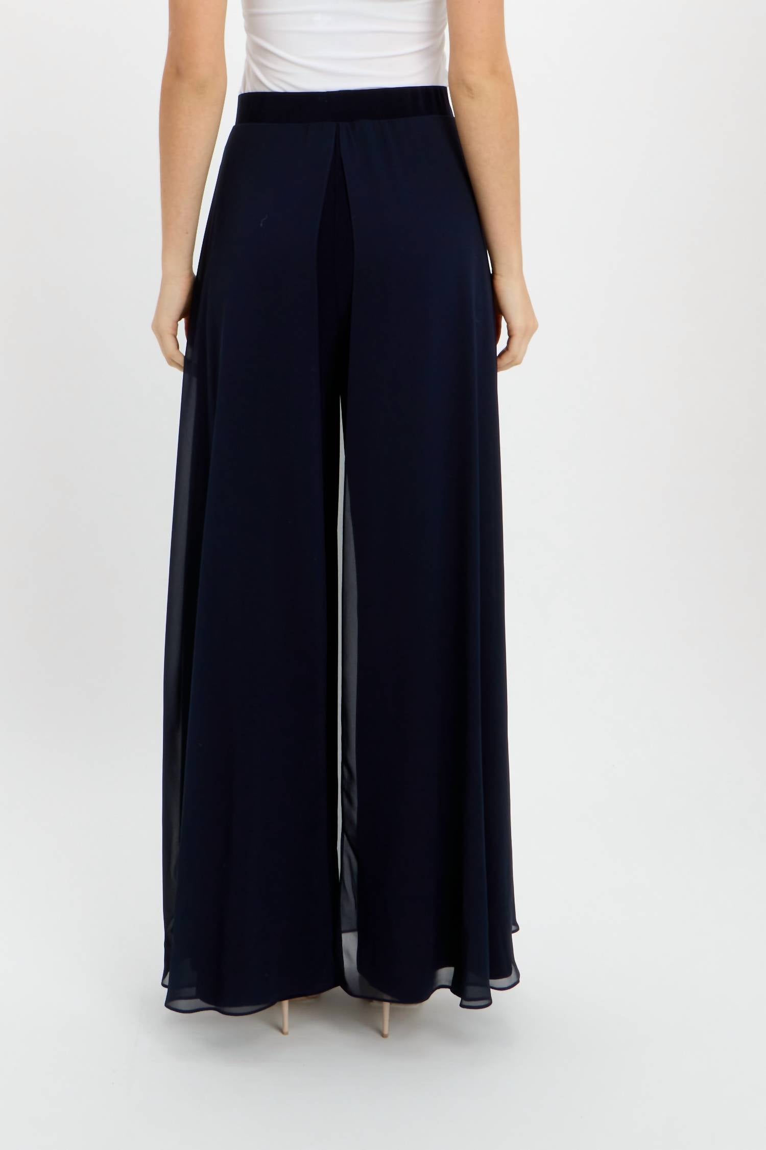 Joseph Ribkoff Elegant Sheer Overlay Pants in black - women's pants - detail view